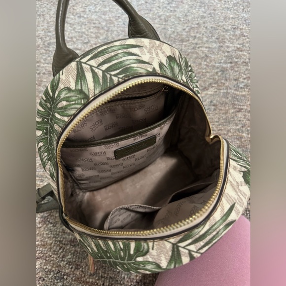 Michael Kors MK logo palm leaf backpack - Picture 3 of 8